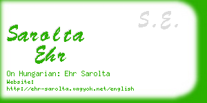 sarolta ehr business card